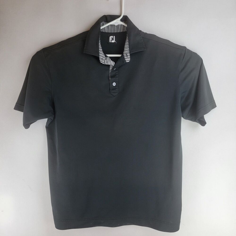 Footjoy Mens Size XL Black Stretch Performance Golf Polo